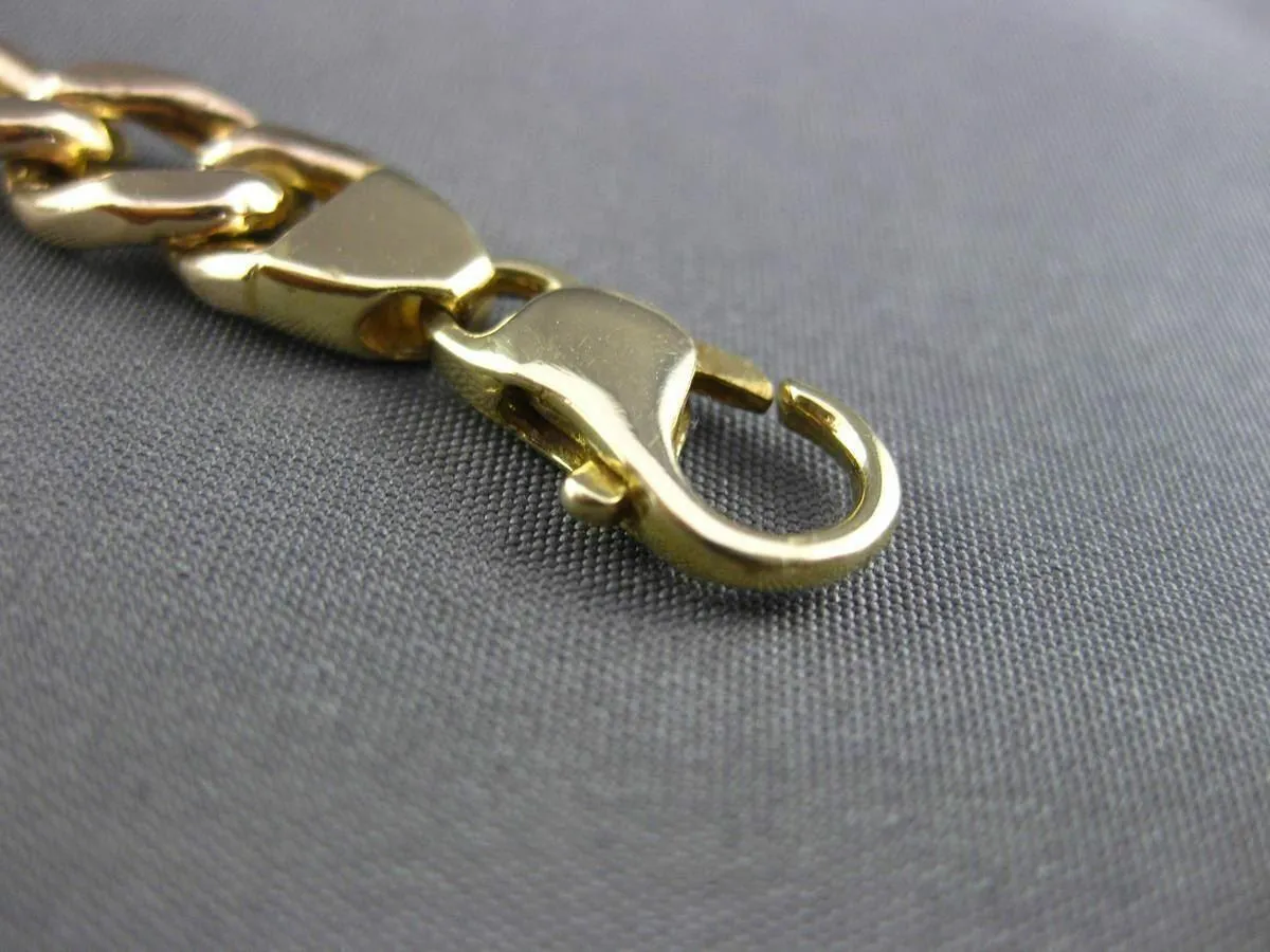 ESTATE WIDE & LONG 14KT YELLOW GOLD CLASSIC ITALIAN FIGARO BRACELET 7mm #24152