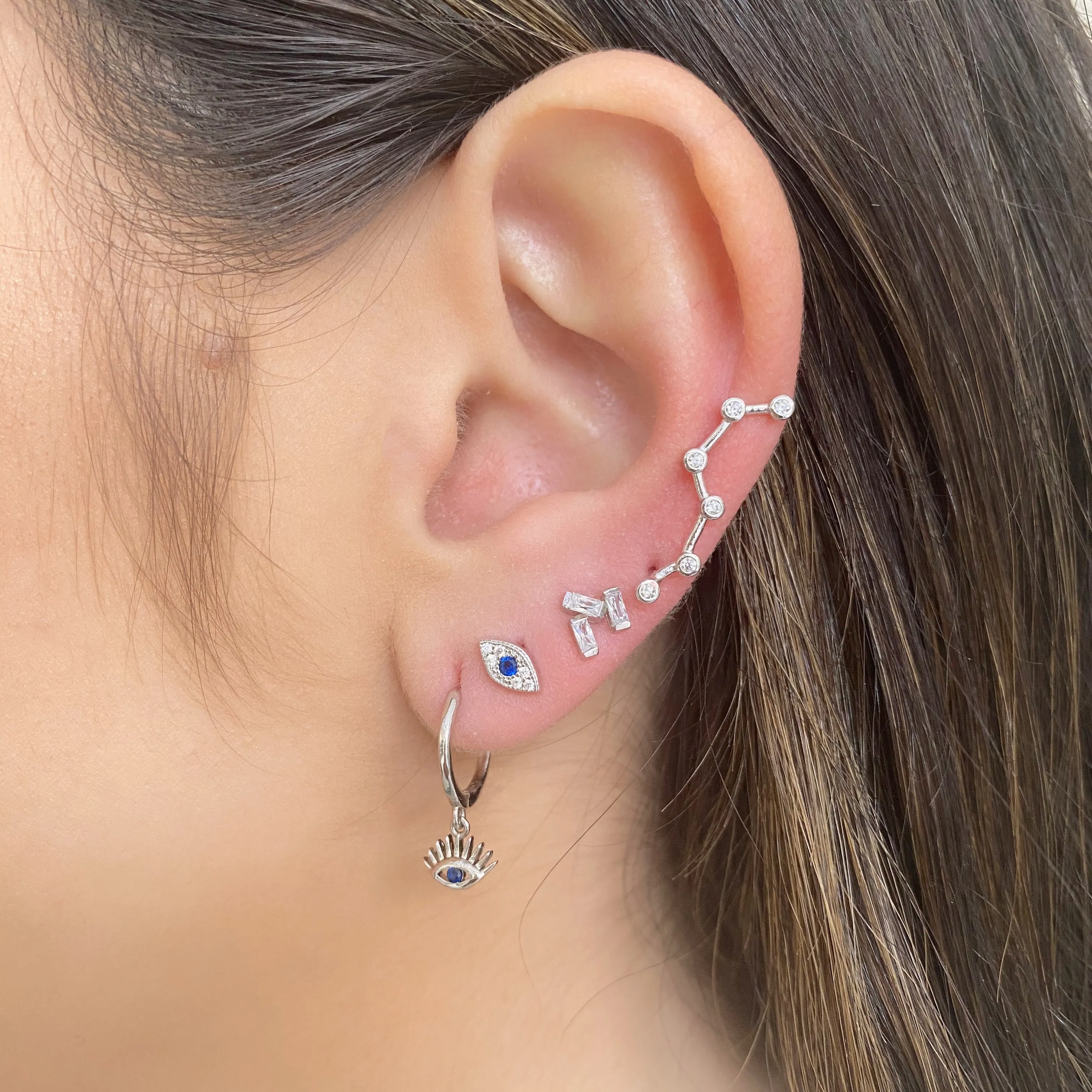 Evil Eye Huggie Earrings