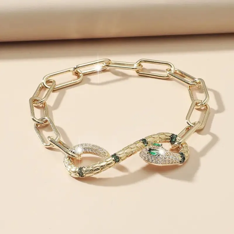 Exotic Snake Bracelet with Elegant Gold Design & Unique Style