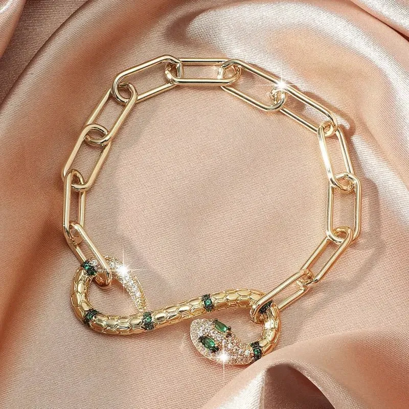 Exotic Snake Bracelet with Elegant Gold Design & Unique Style