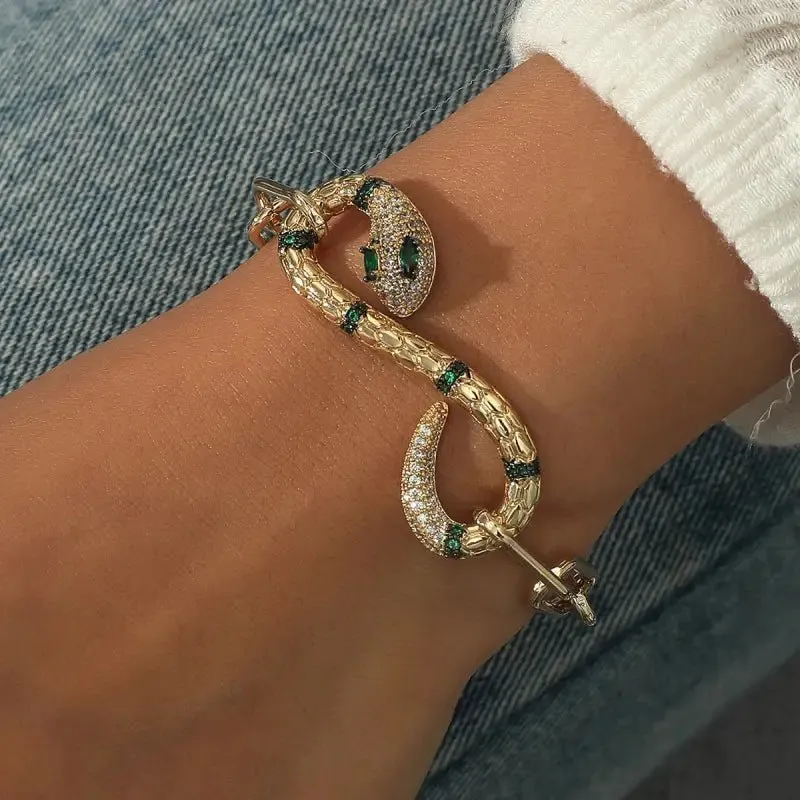 Exotic Snake Bracelet with Elegant Gold Design & Unique Style