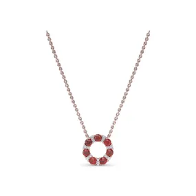 Fana Shared Prong Ruby and Diamond Circle Necklace