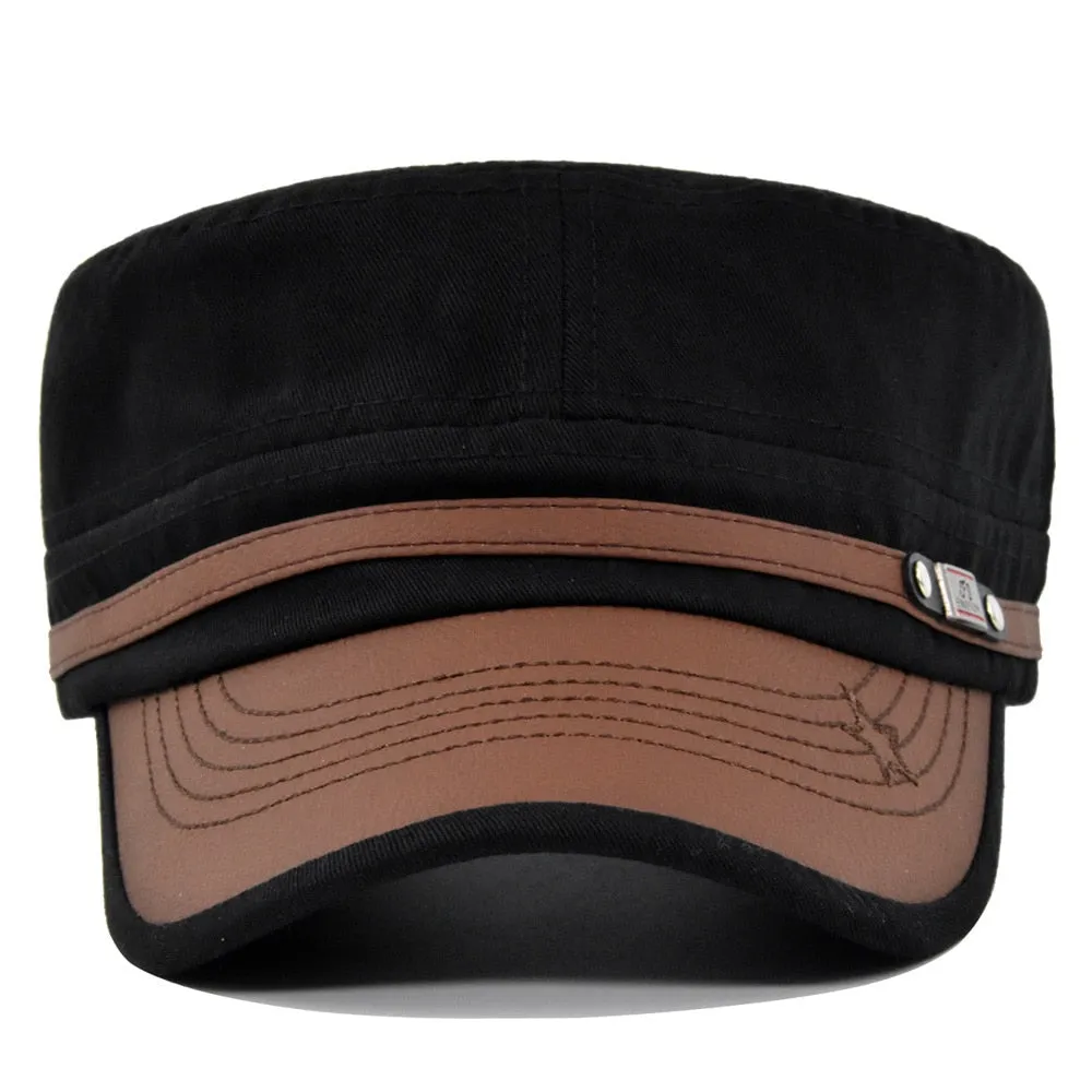 Fashion Cotton Women's Military Hats Men's Cap Flat Top Adjustable Military Cap Baseball Caps  Adult Dad Hat