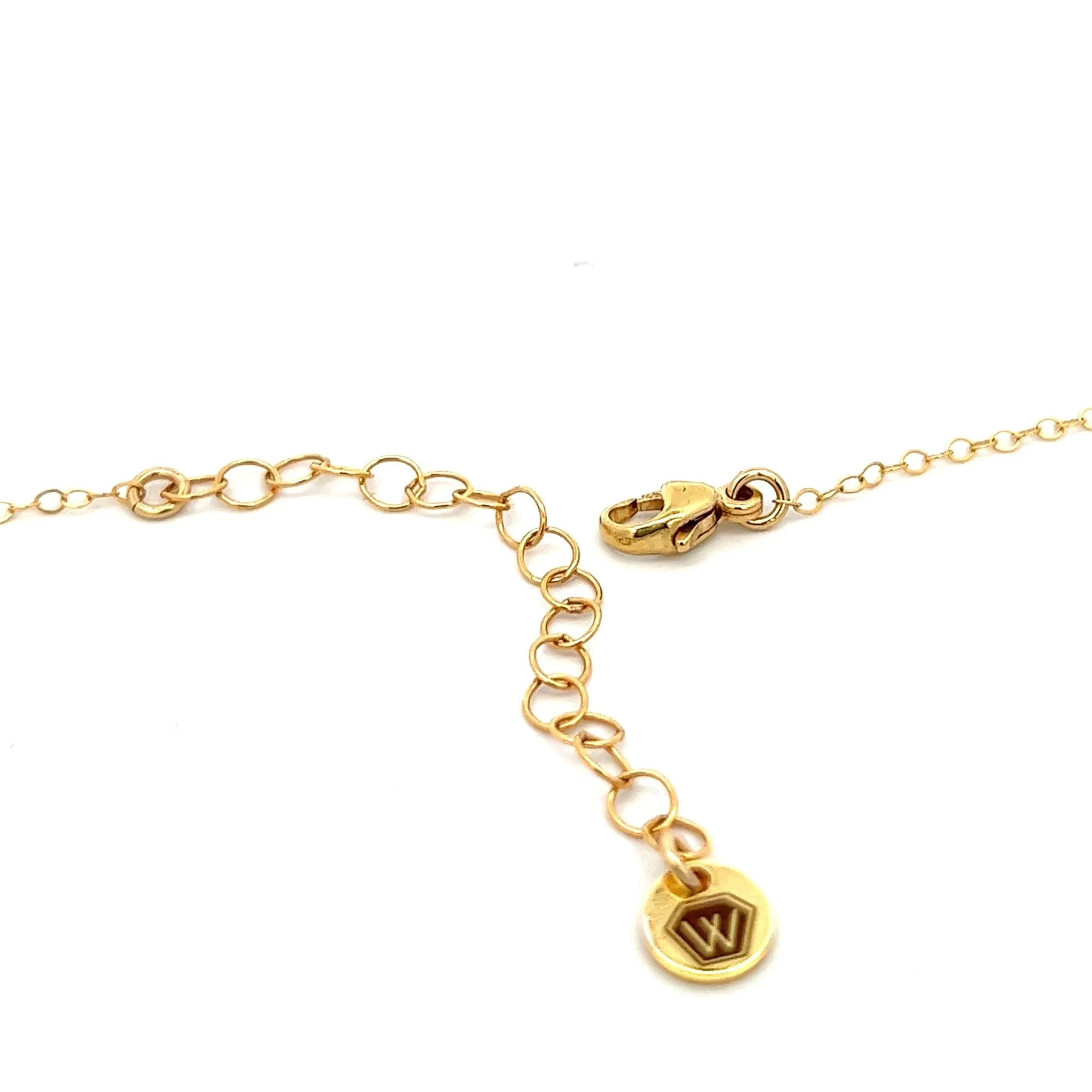 five-station ruby coin charm necklace
