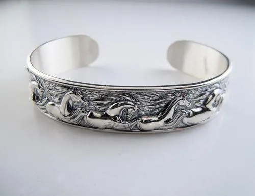 Flowing Horses Cuff Bracelet