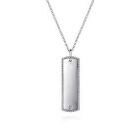 Gabriel & Co Silver  Bujukan ID Tag Pendant Necklace