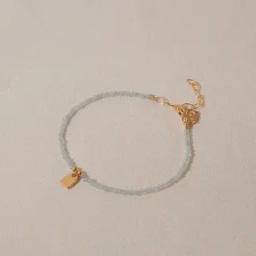 Galore Bracelet Birthstone March Aquamarine & Tag | Gold