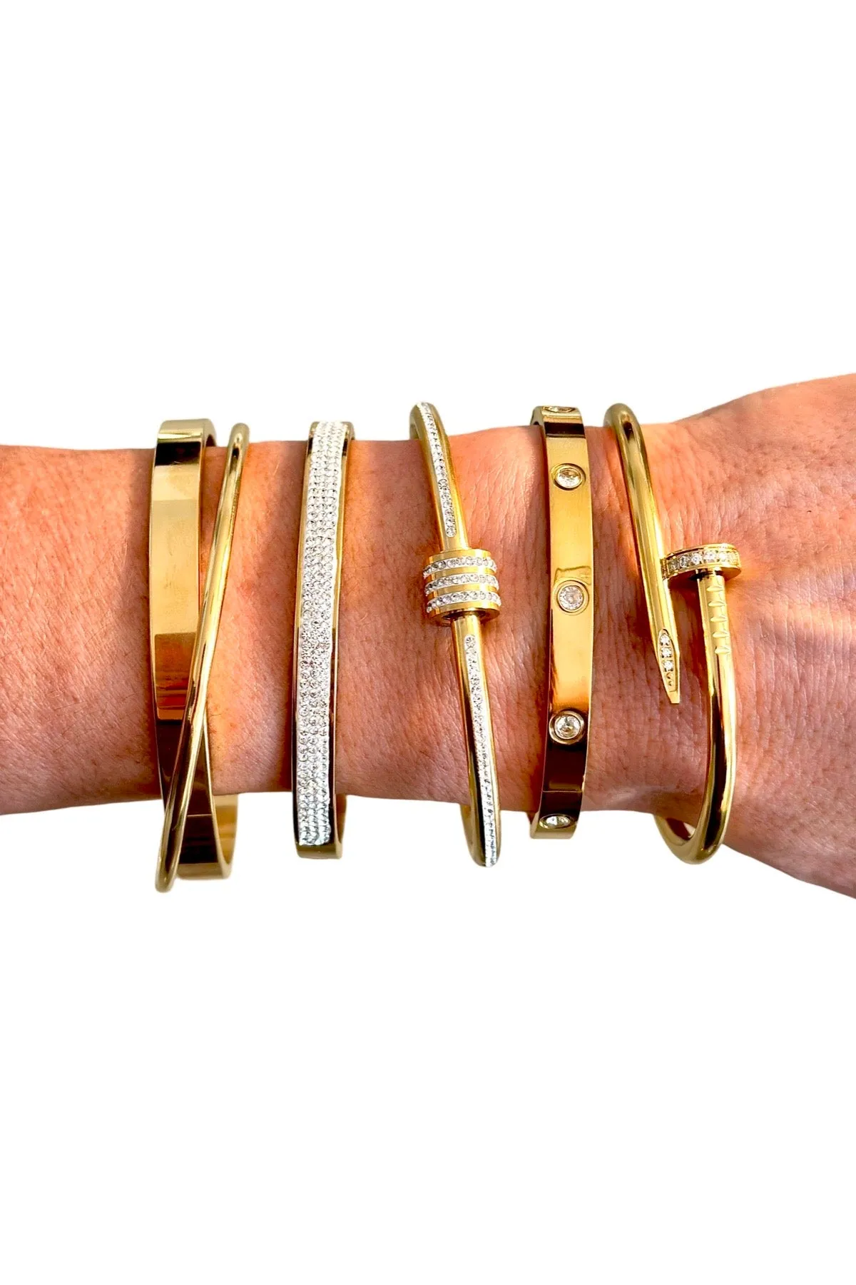 Gold Crystal Nail Bracelet
