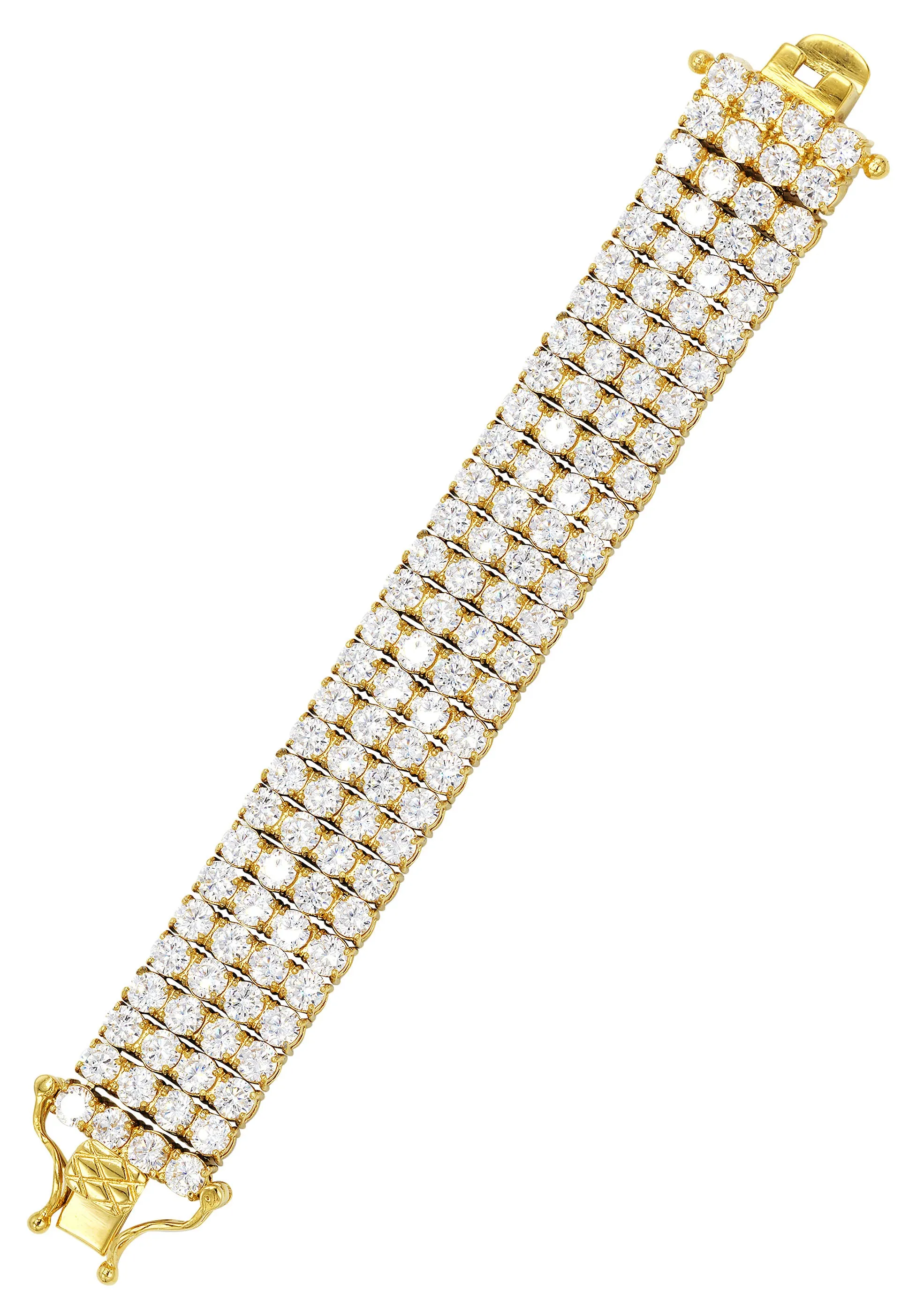 Gold Four Row Tennis Bracelet