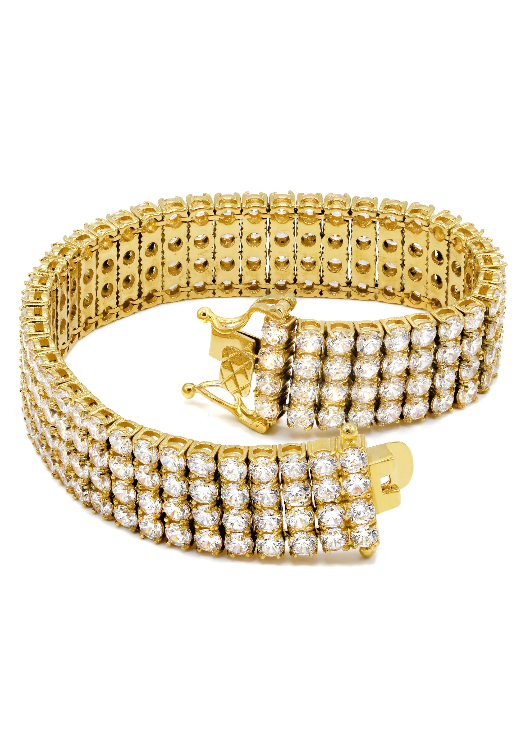 Gold Four Row Tennis Bracelet