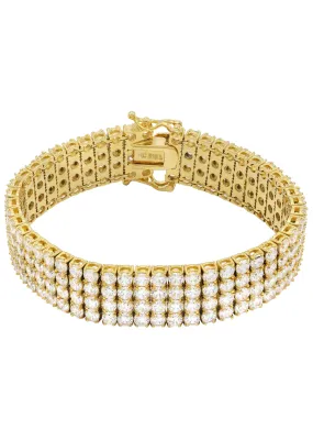 Gold Four Row Tennis Bracelet