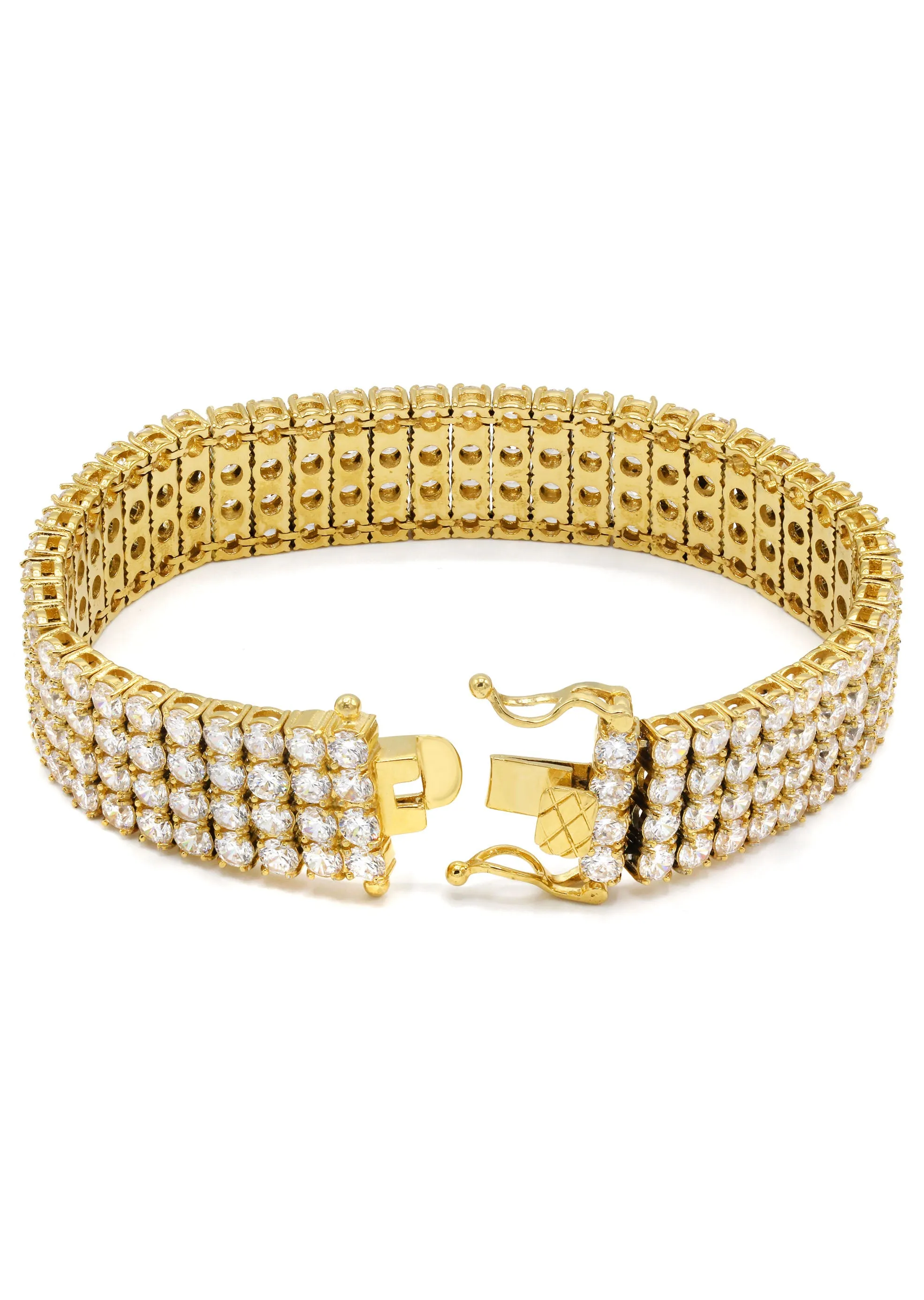 Gold Four Row Tennis Bracelet
