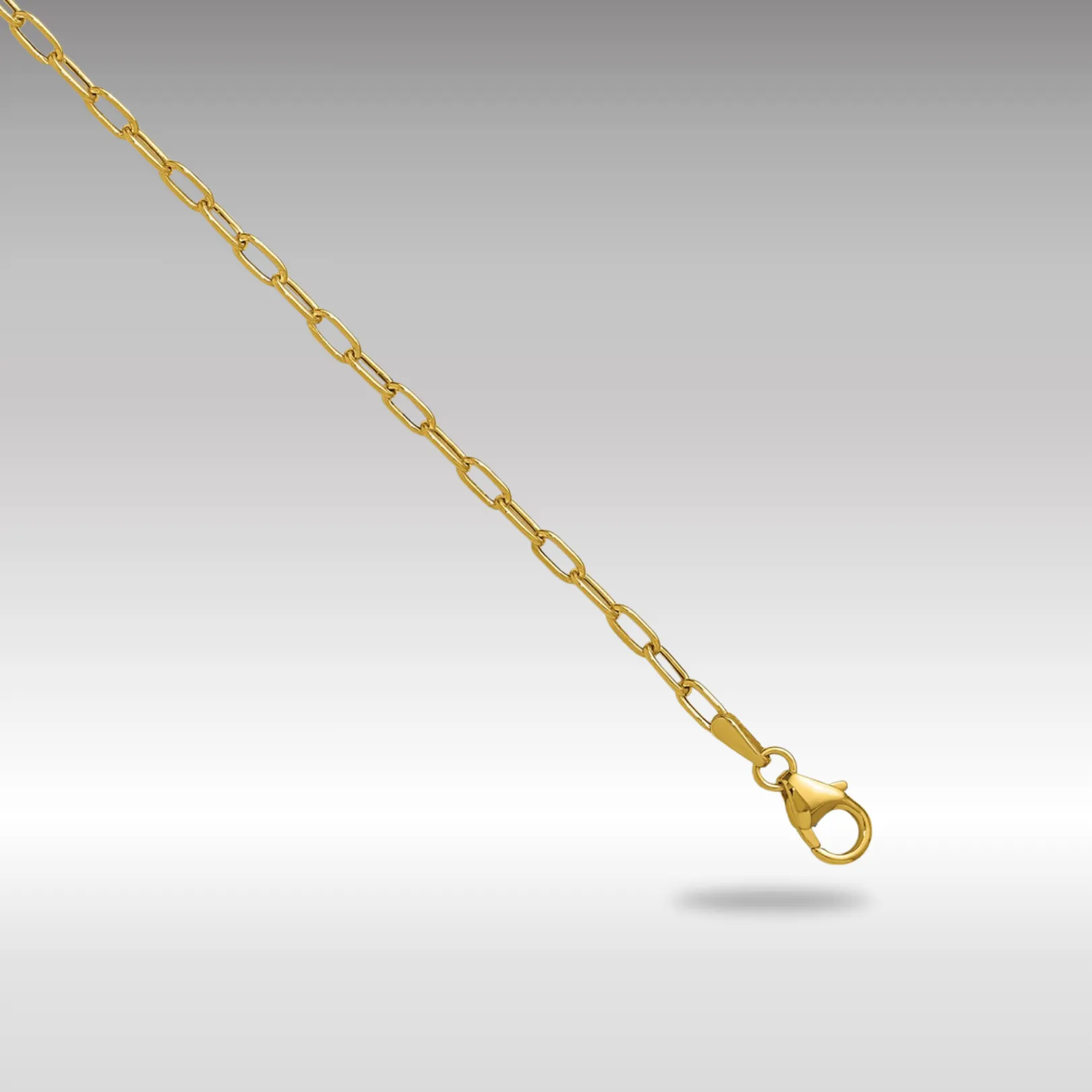 Gold Leslie's 14k 2.2mm 7 Inches Semi-Solid Paperclip Chain Bracelet Model-7358-7