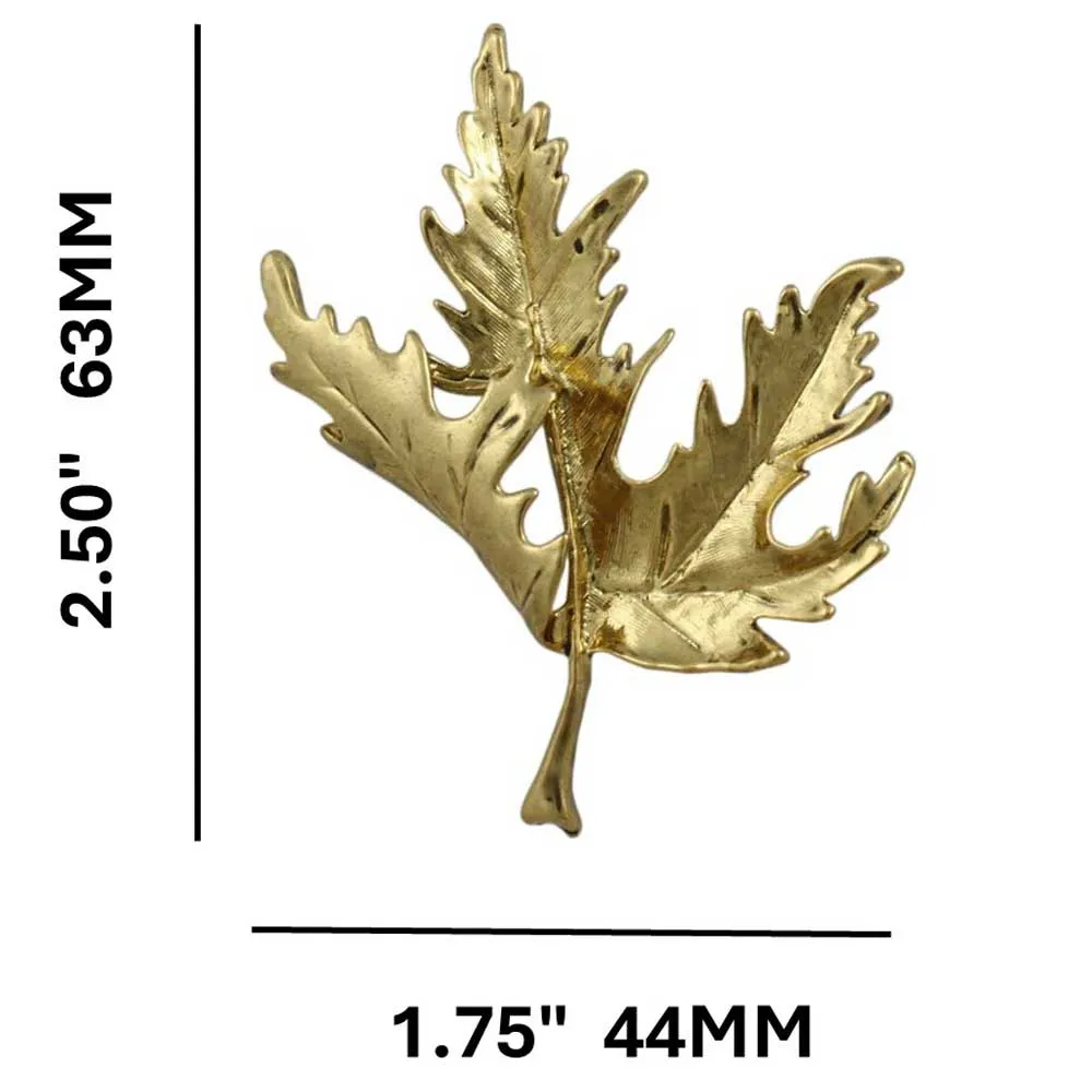 Gold-plated Leaf Blowing in the Wind Brooch Pin - PF106