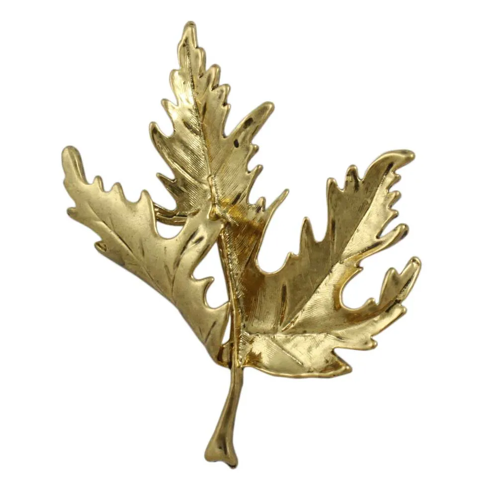 Gold-plated Leaf Blowing in the Wind Brooch Pin - PF106