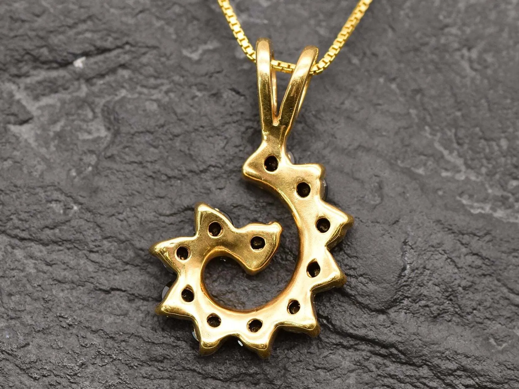 Gold Ruby Pendant - Red Spiral Pendant - July Birthstone Necklace