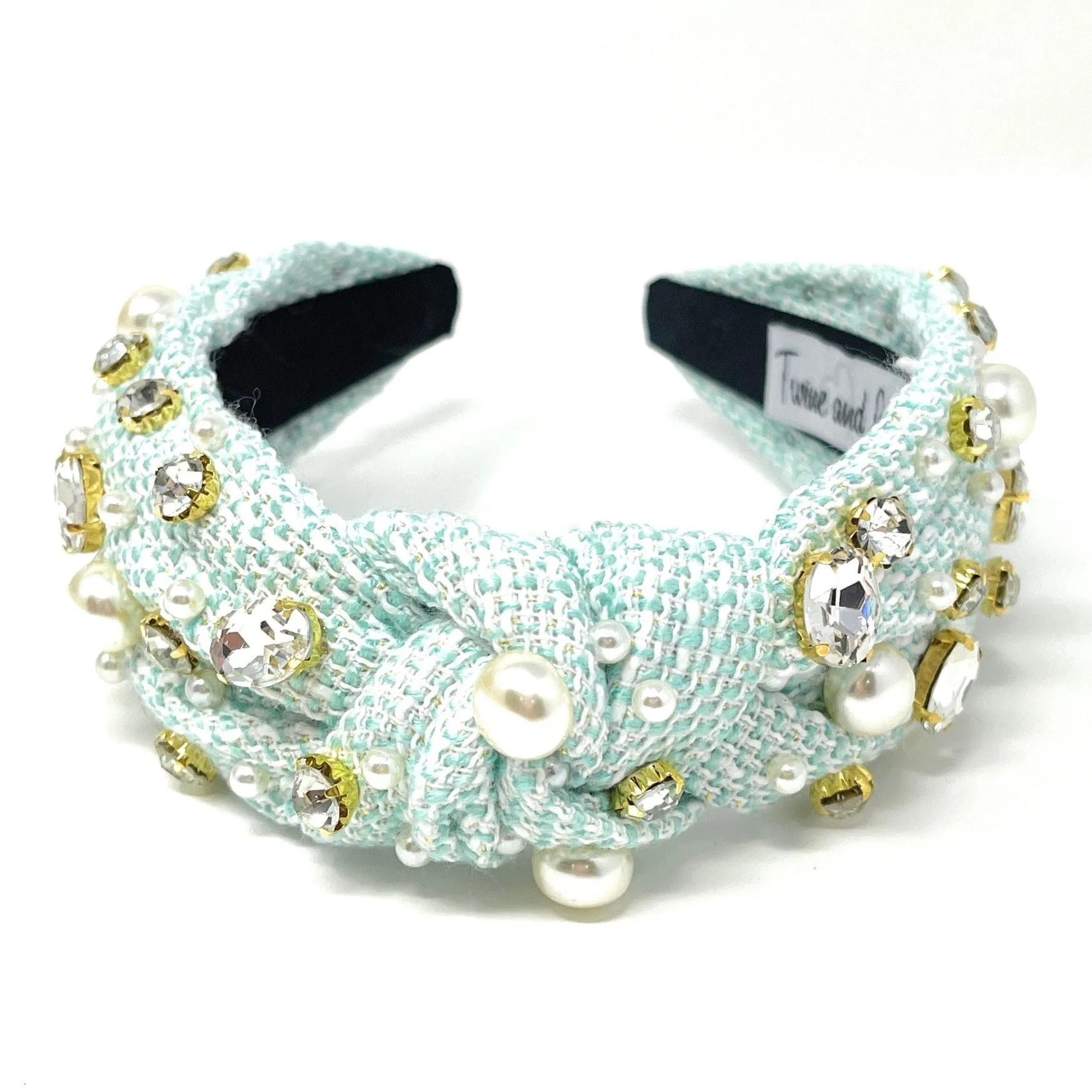 Grace Tweed Jeweled Knot Headband