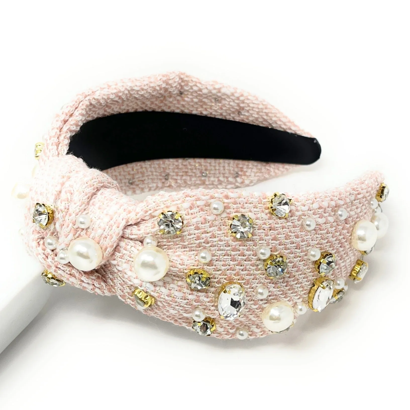 Grace Tweed Jeweled Knot Headband