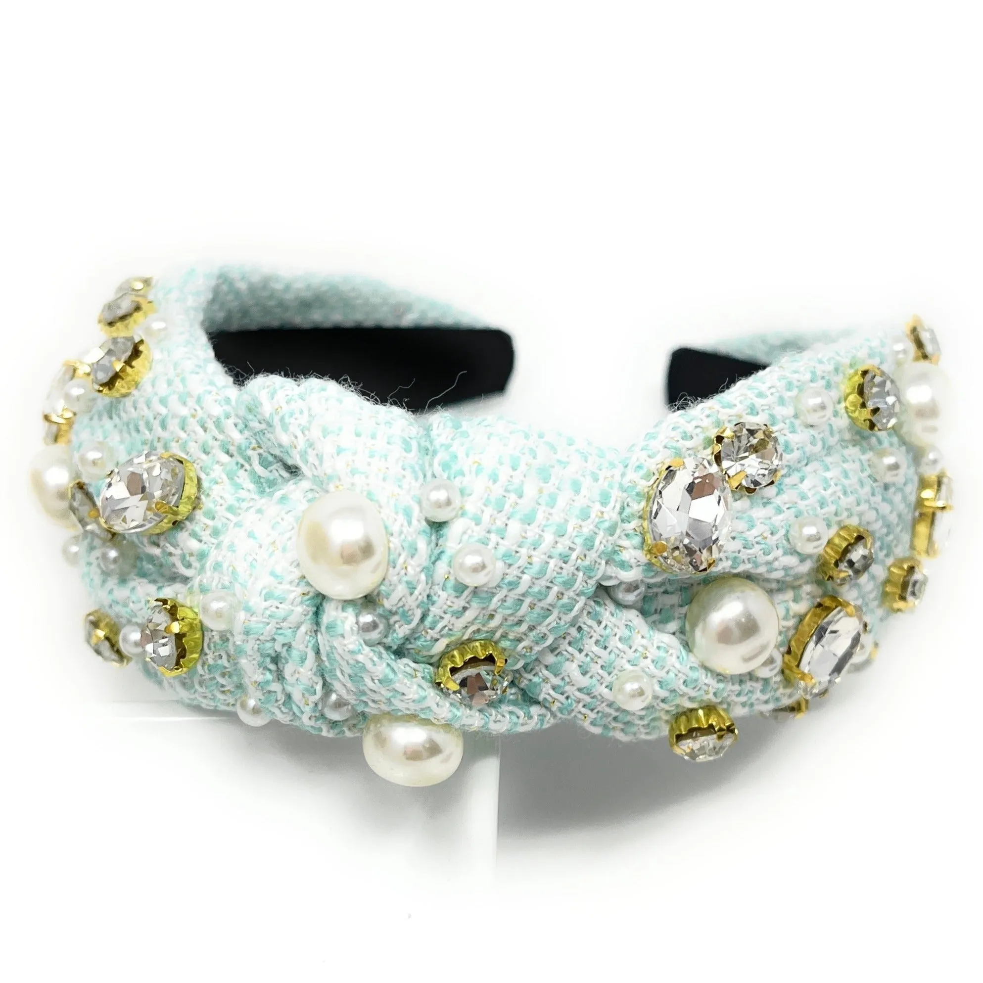 Grace Tweed Jeweled Knot Headband
