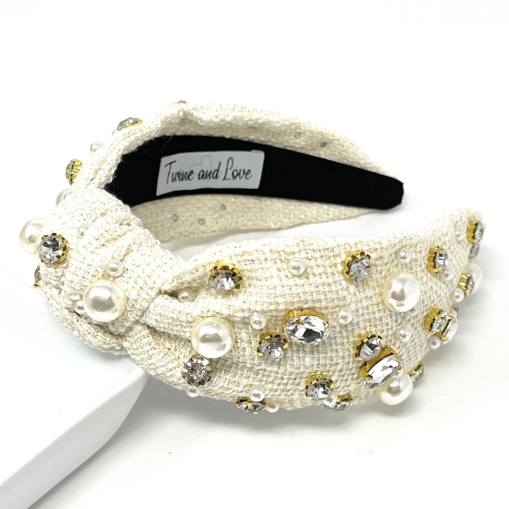 Grace Tweed Jeweled Knot Headband