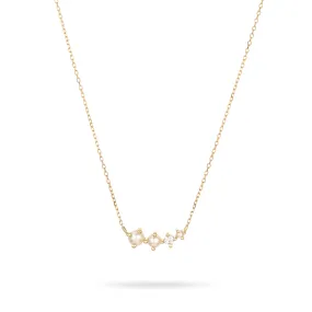 Graduated Pearl   Diamond Curve Necklace