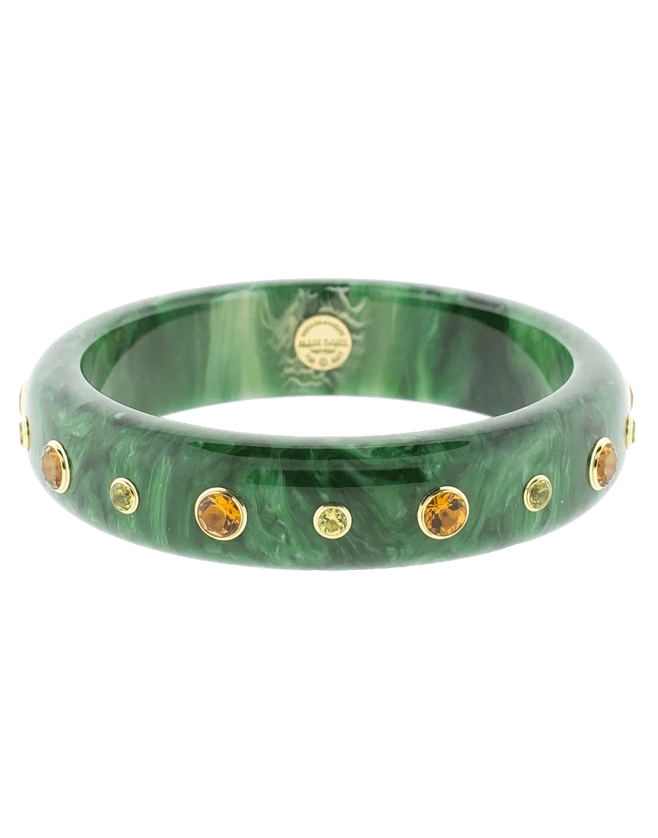 Green And Citrine Bakelite Bangle