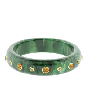 Green And Citrine Bakelite Bangle