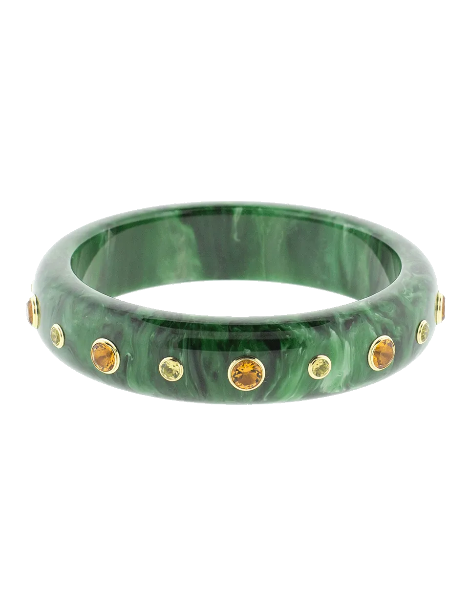 Green And Citrine Bakelite Bangle
