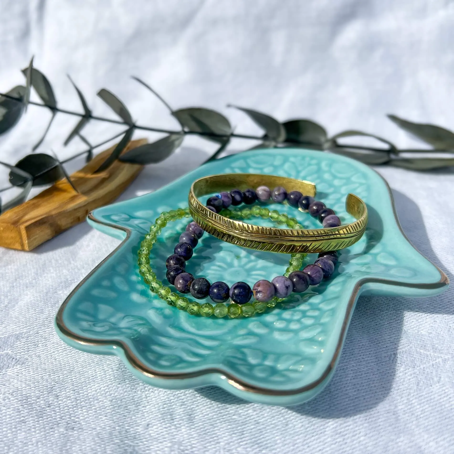 Handcrafted Nepalese Brass Leaf Bracelet