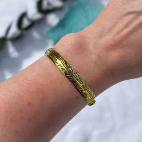 Handcrafted Nepalese Brass Leaf Bracelet