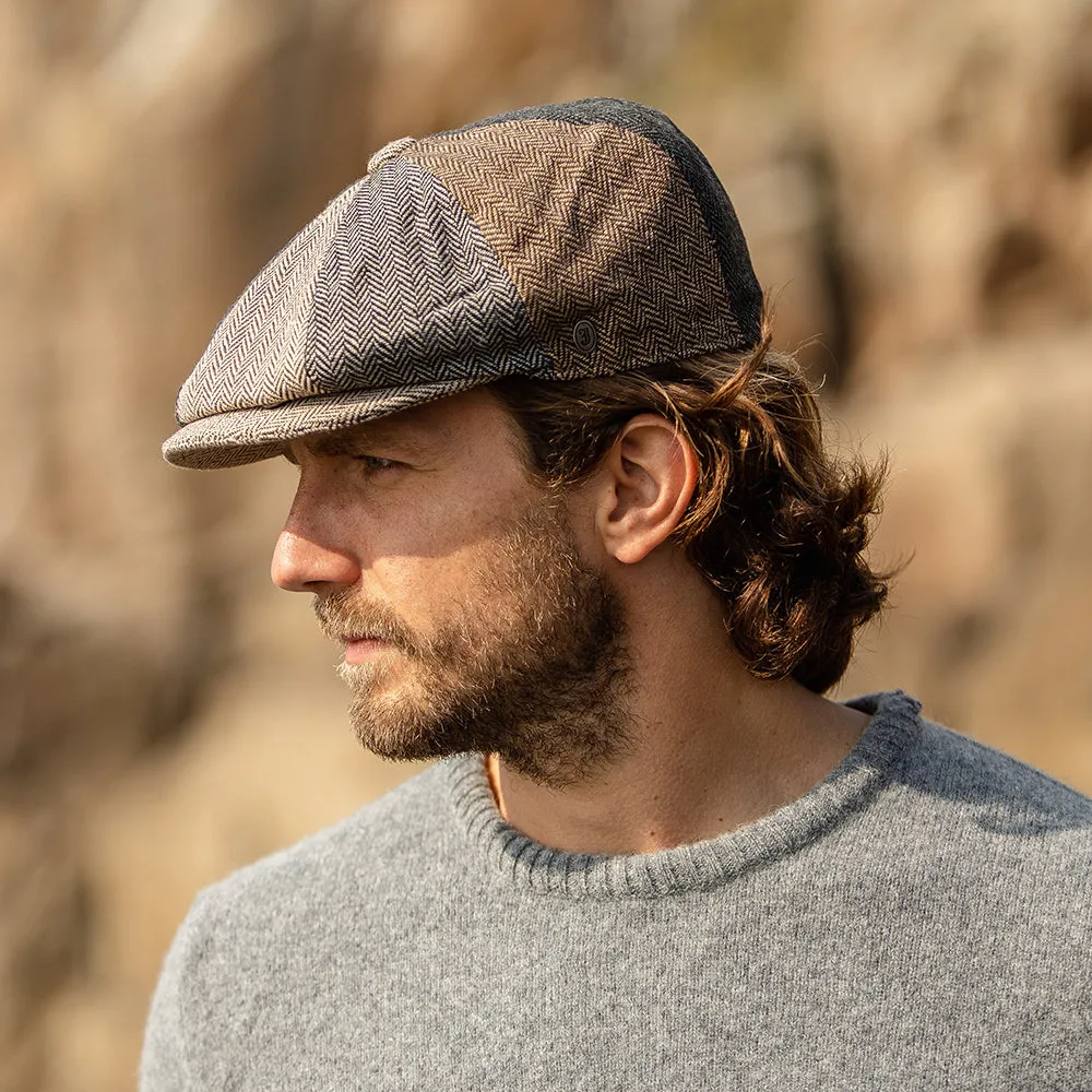 Herringbone Patch Newsboy Cap Multi-Coloured Wholesale Pack