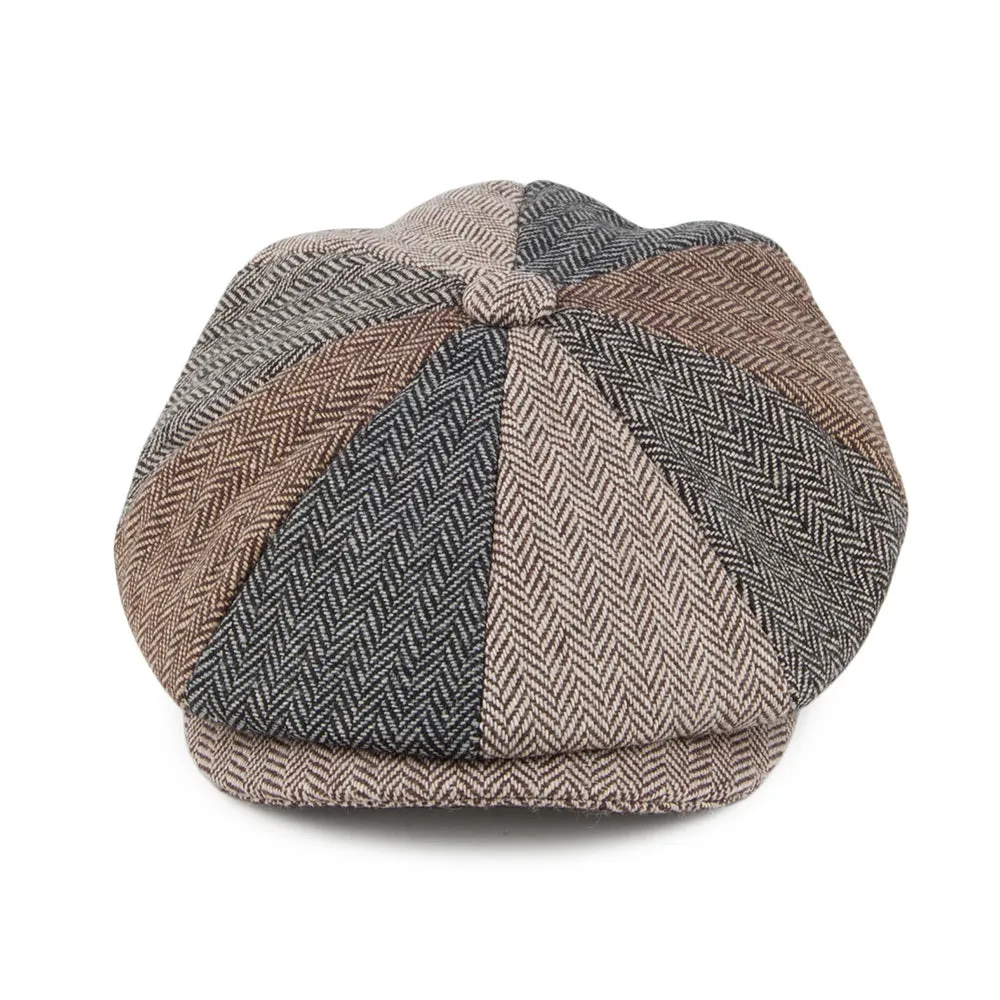 Herringbone Patch Newsboy Cap Multi-Coloured Wholesale Pack