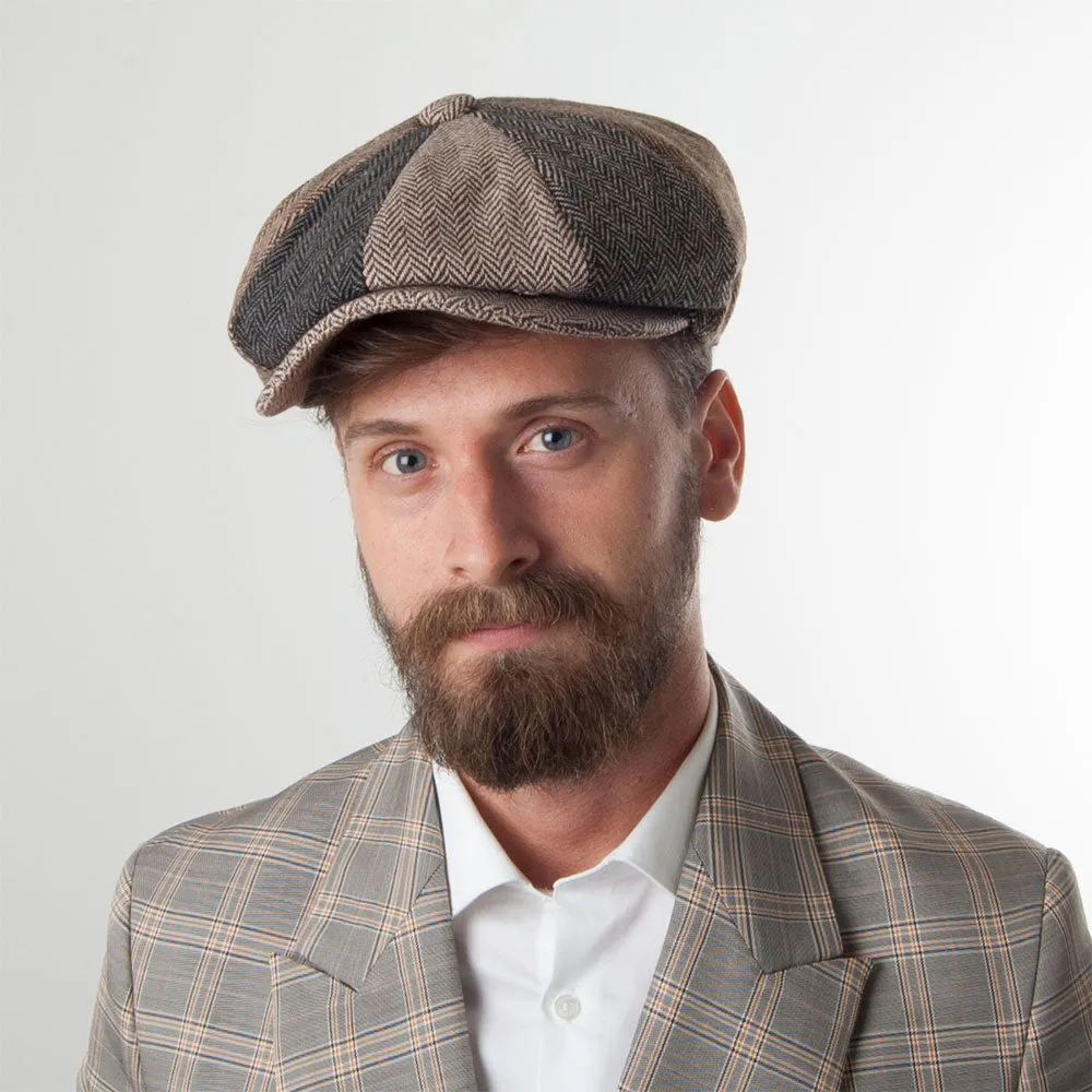 Herringbone Patch Newsboy Cap Multi-Coloured Wholesale Pack