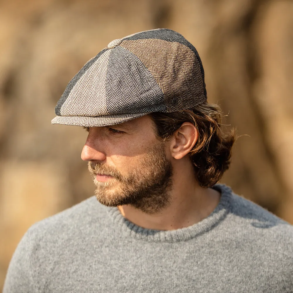 Herringbone Patch Newsboy Cap Multi-Coloured Wholesale Pack
