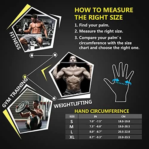 ihuan Ventilated Weight Lifting Gym Workout Gloves Full Finger with Wrist Wrap Support for Men & Women, Full Palm Protection, for Weightlifting, Training, Fitness, Hanging, Pull ups