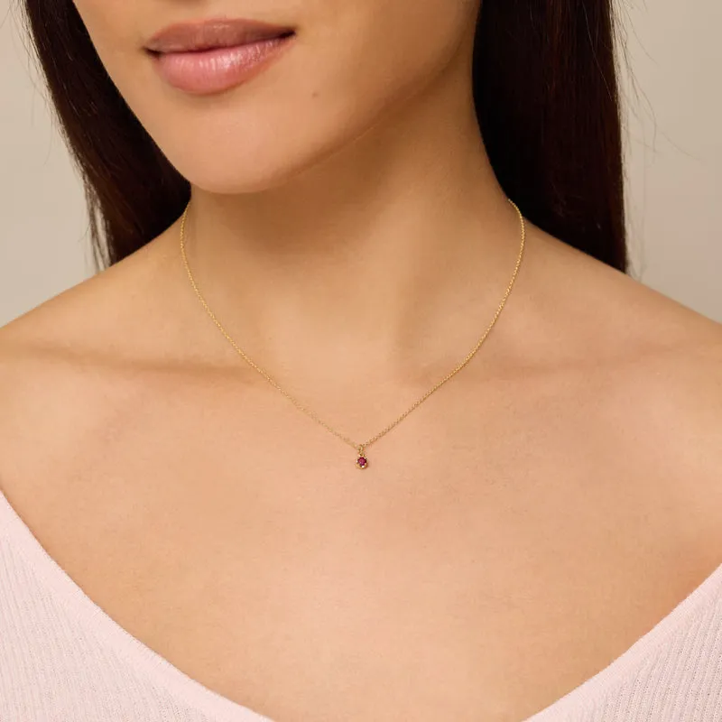 Illusion Set Ruby Pendant Necklace