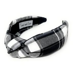 Ivy Plaid Top Knot Headband