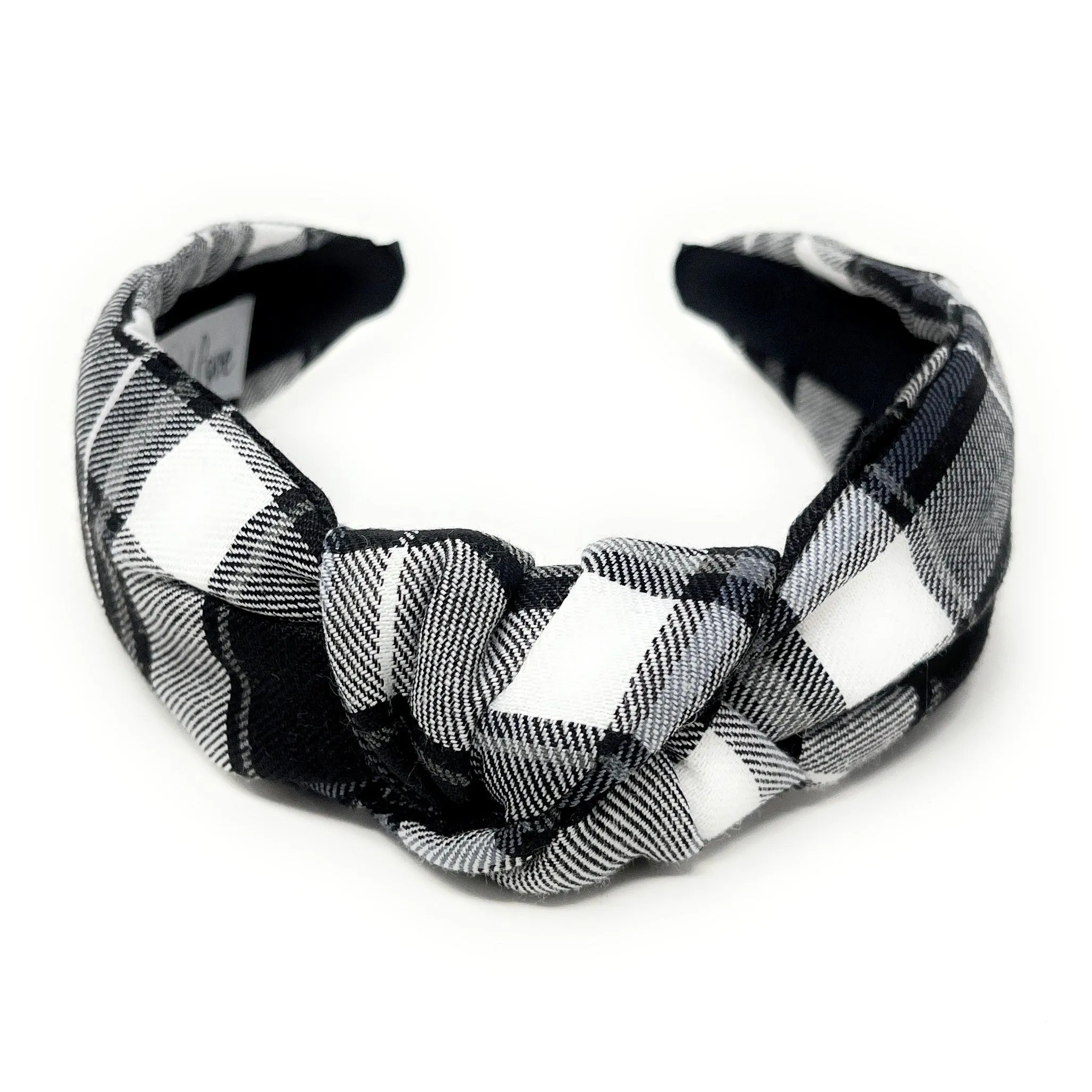 Ivy Plaid Top Knot Headband