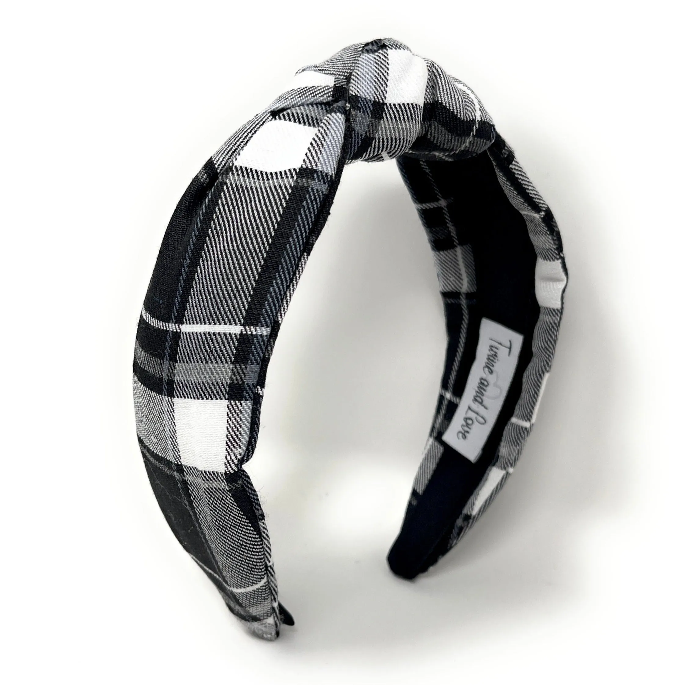 Ivy Plaid Top Knot Headband