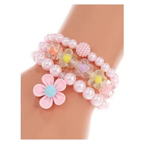 JAB43474 - Flower Bead Stretch Bracelet Set
