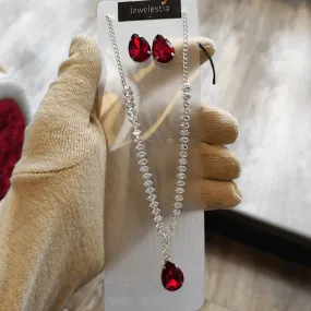 Jewelestia Ruby Radiance Necklace Set