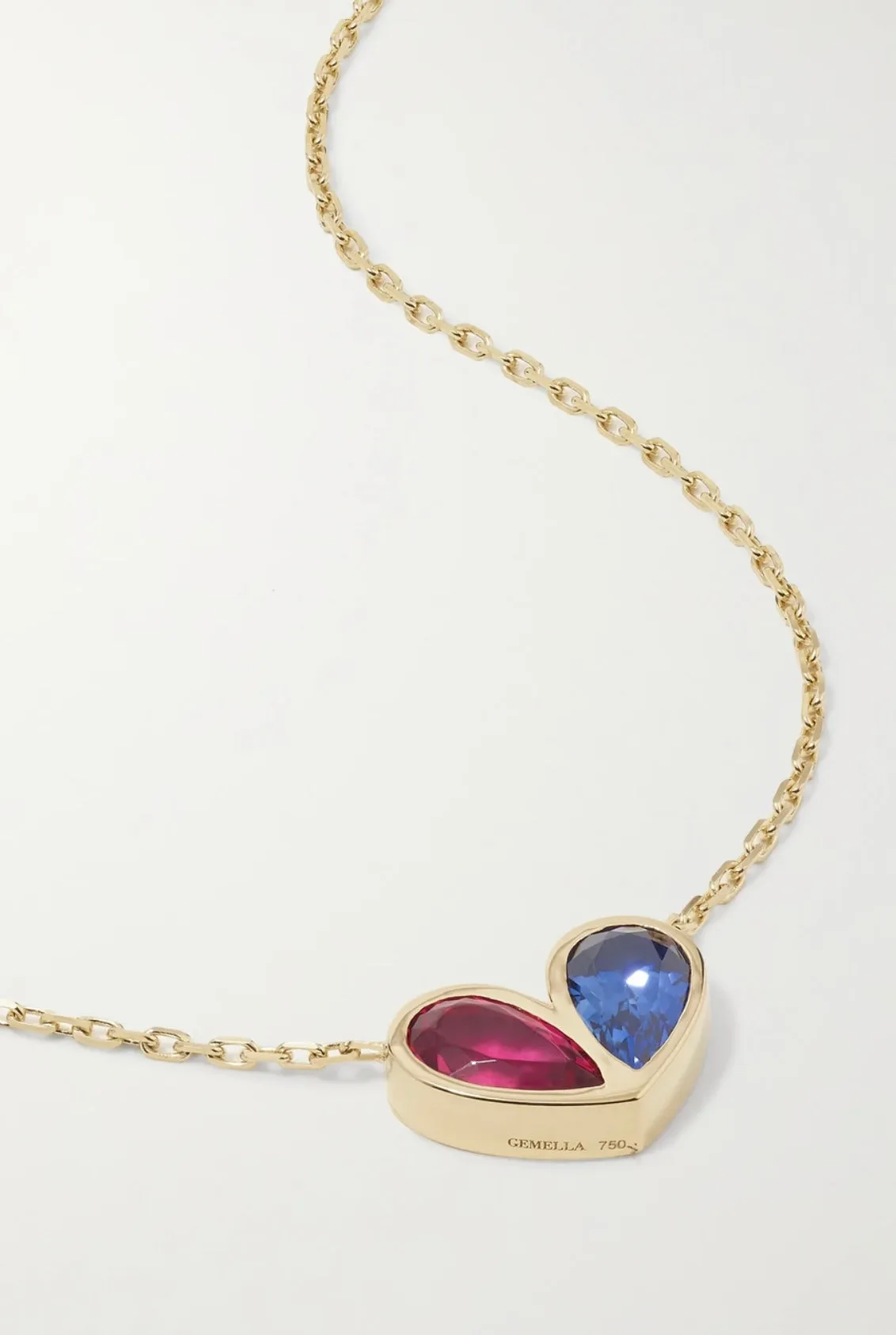 Jumbo Sweetheart Necklace Rubellite & Tanzanite