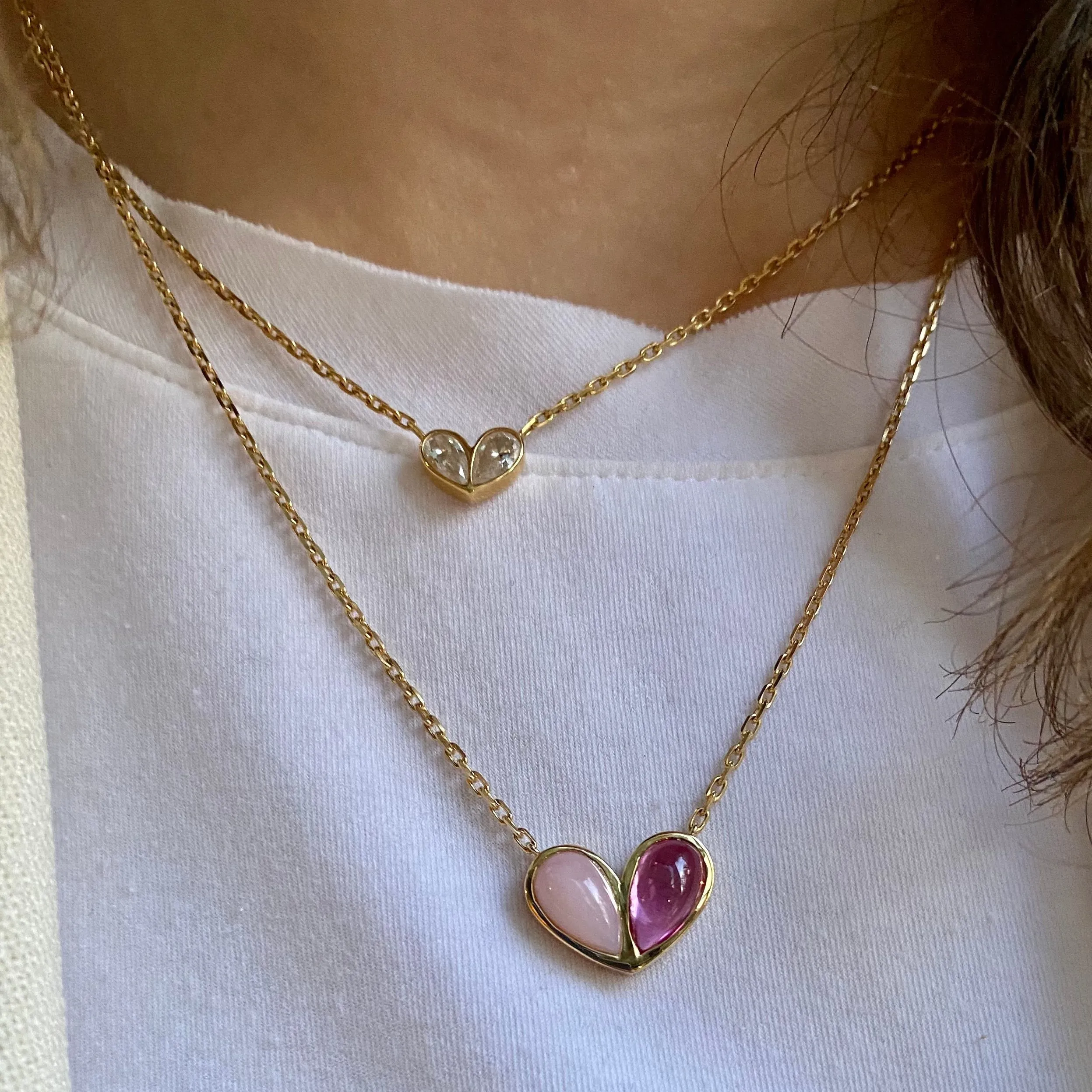 Jumbo Sweetheart Necklace Rubellite & Tanzanite