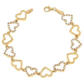 Katharine McPhee Heart Link Bracelet - Sterling Silver