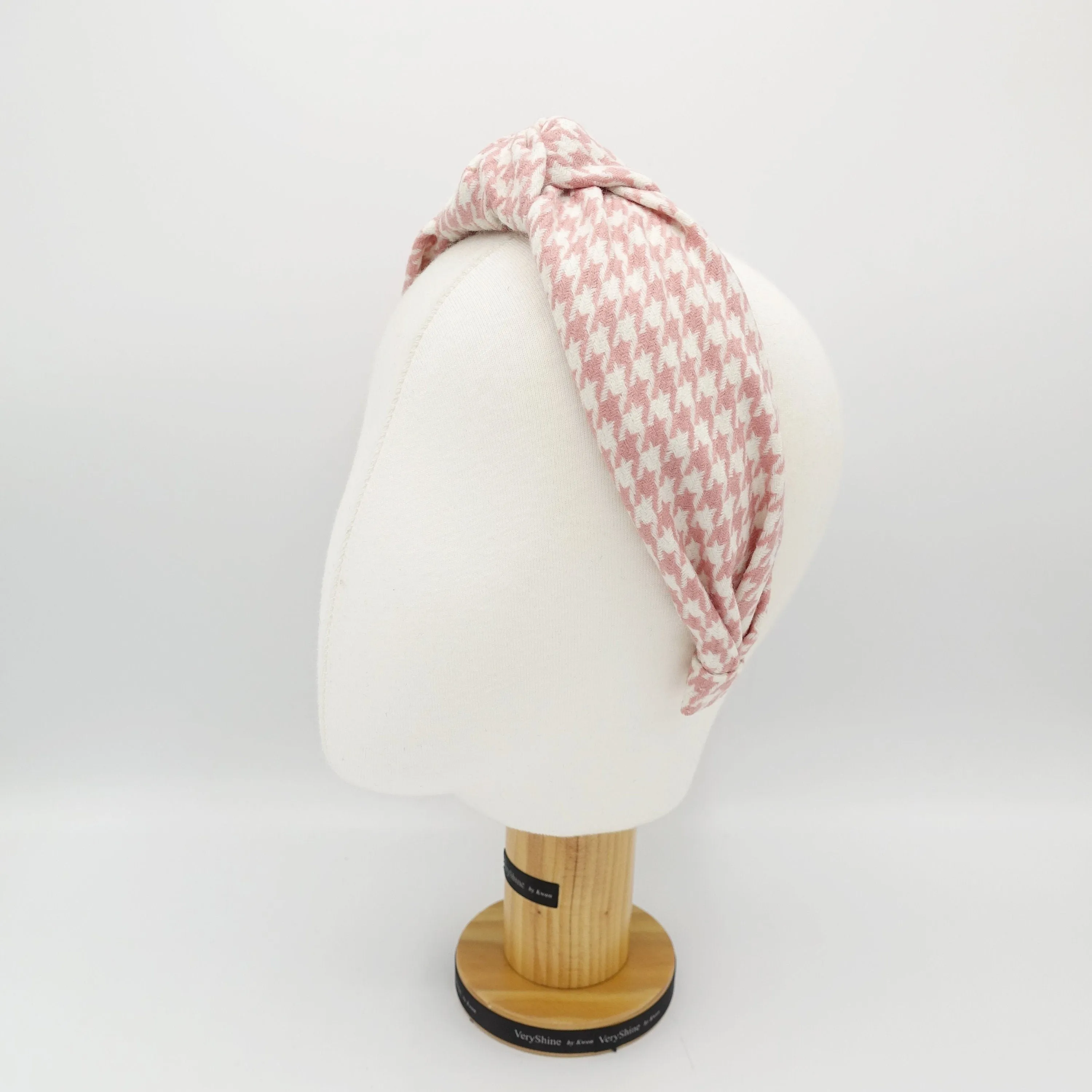 knotted headband houndstooth hairband large pattern headband women hair accessory