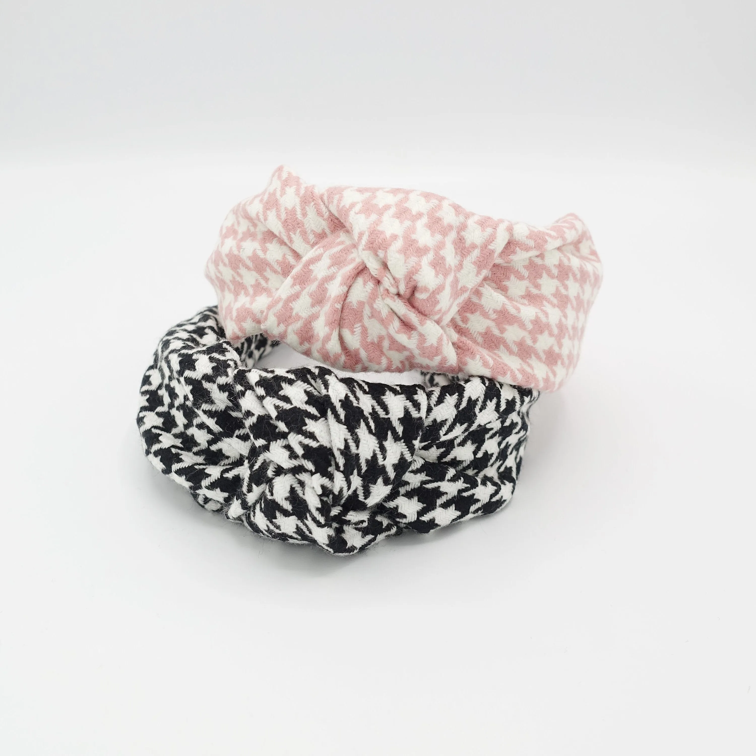 knotted headband houndstooth hairband large pattern headband women hair accessory