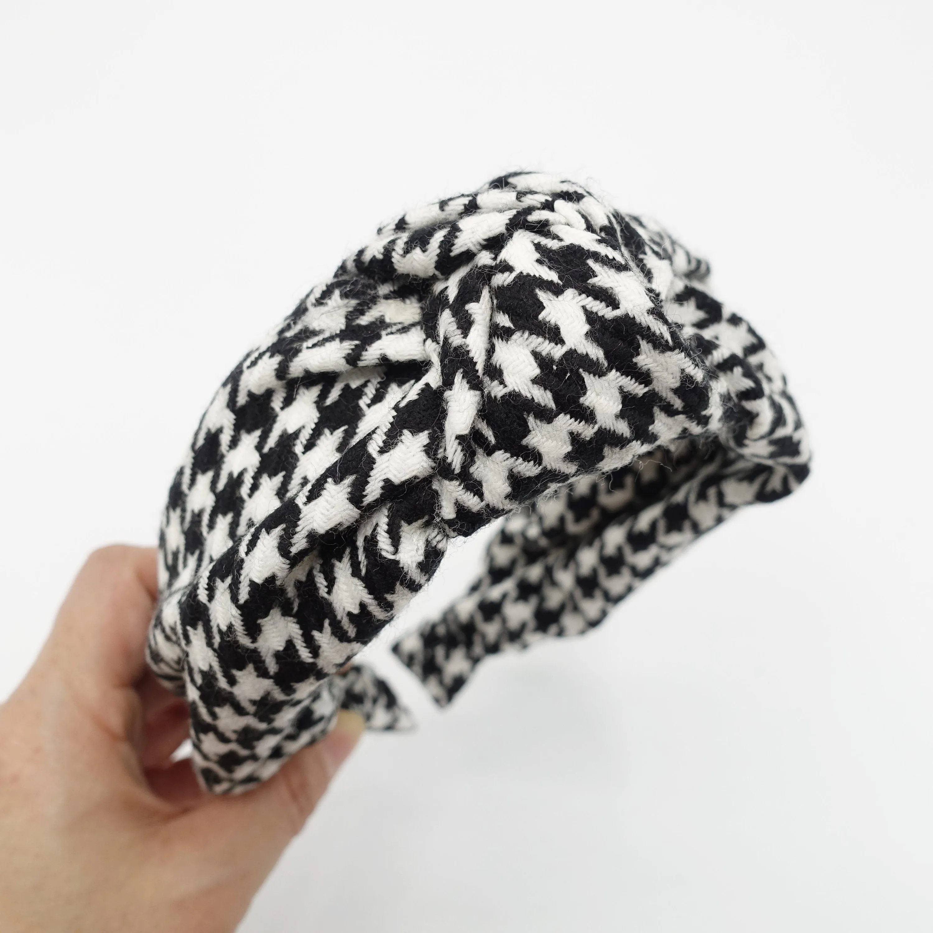 knotted headband houndstooth hairband large pattern headband women hair accessory