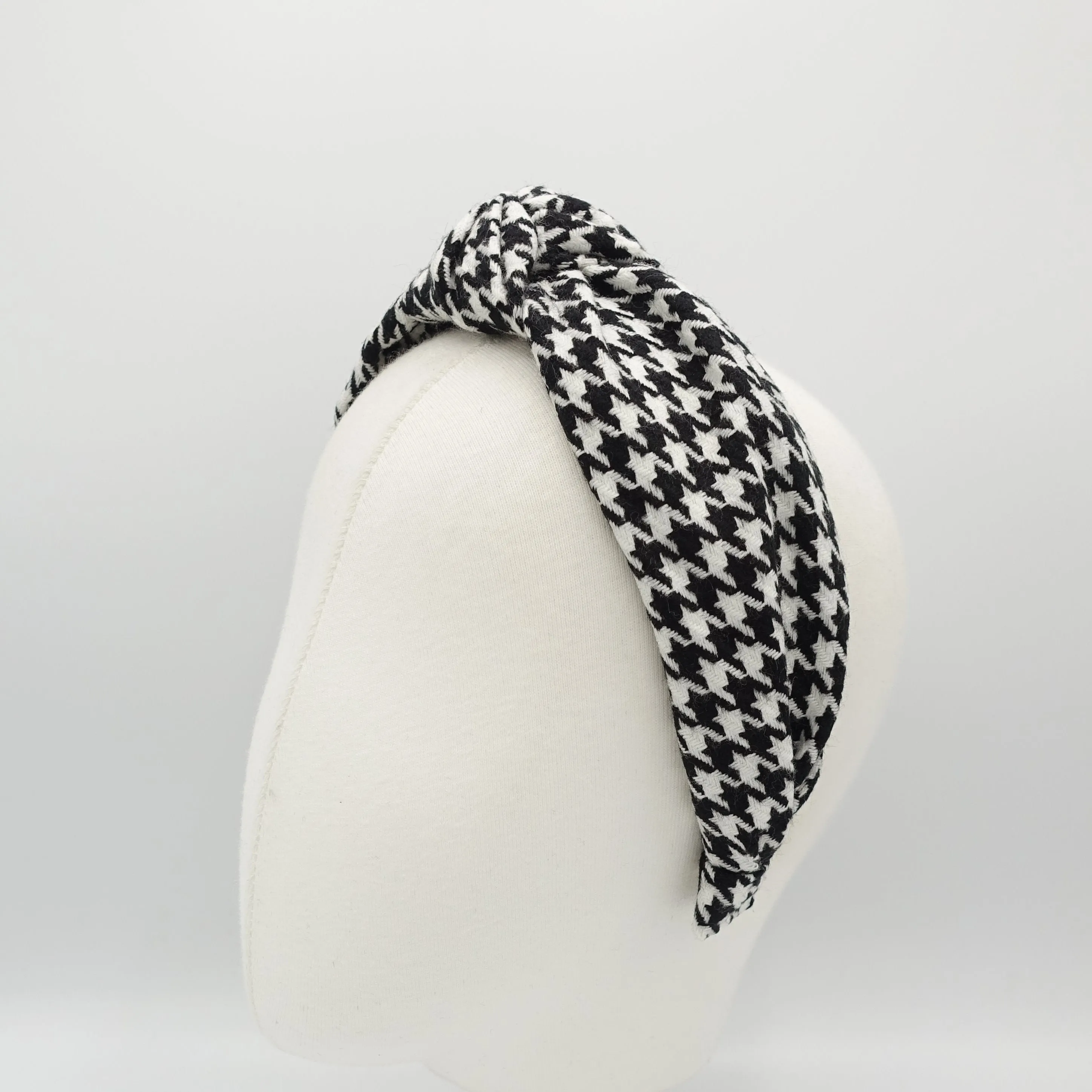 knotted headband houndstooth hairband large pattern headband women hair accessory