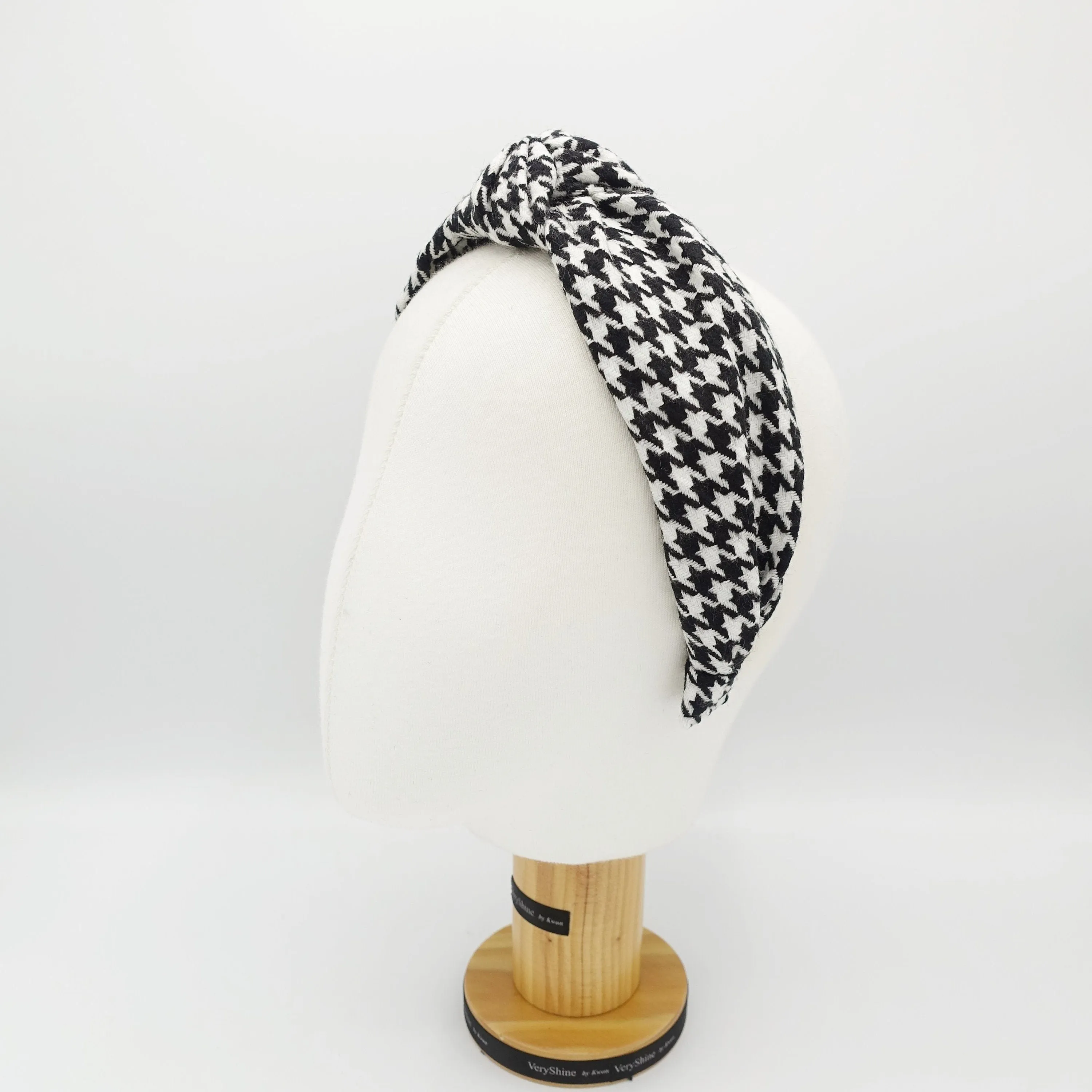 knotted headband houndstooth hairband large pattern headband women hair accessory