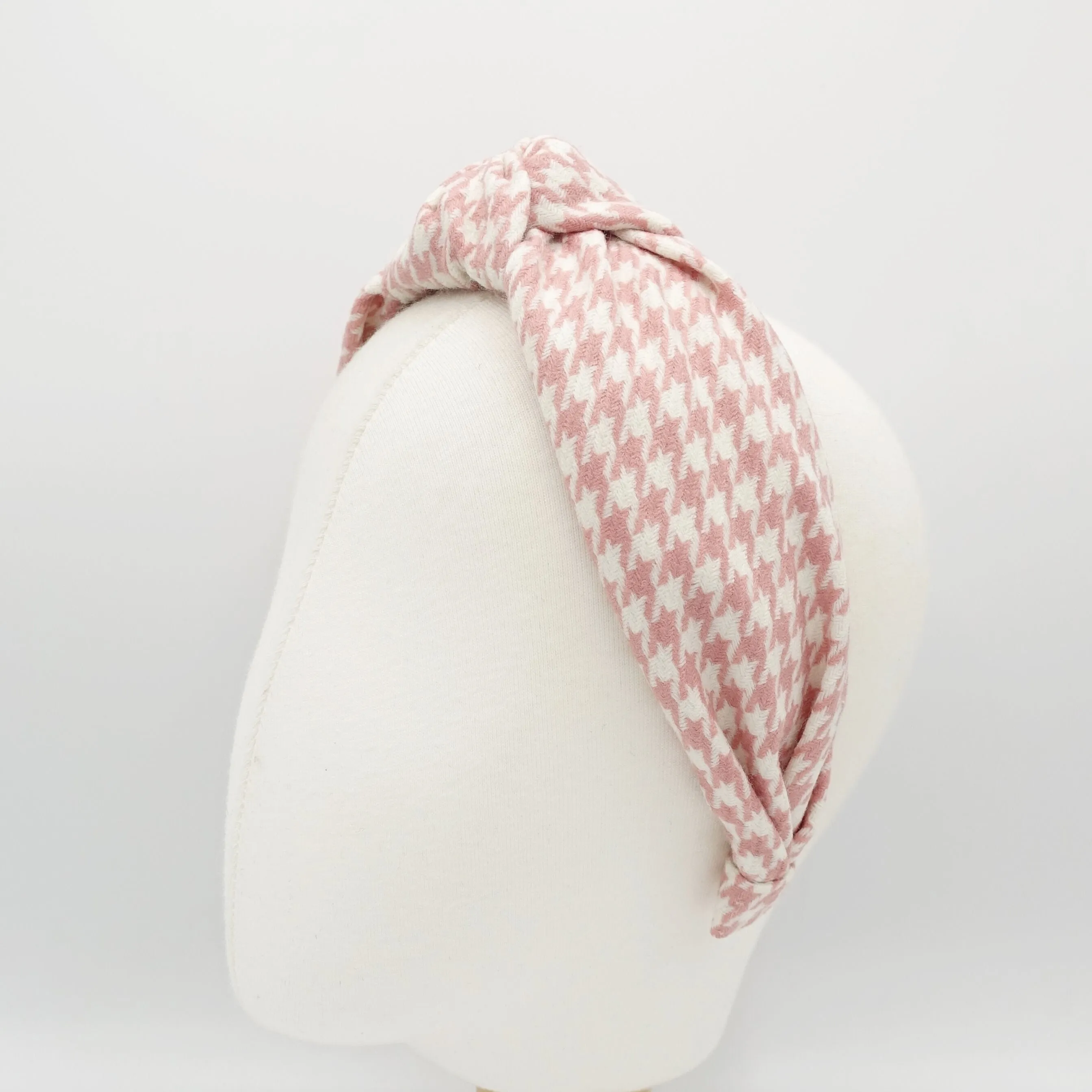 knotted headband houndstooth hairband large pattern headband women hair accessory